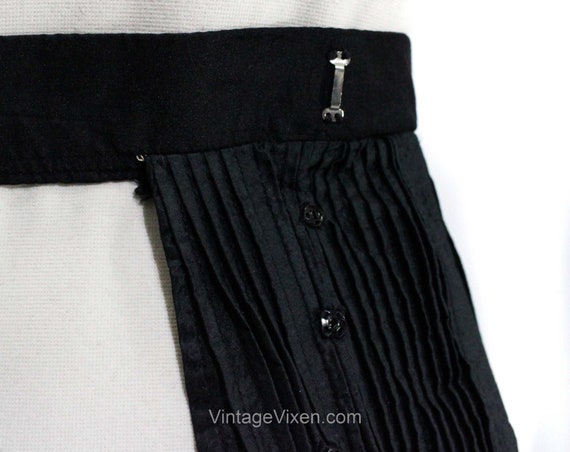 1890s Black Silk Skirt with Accordion Pleats & Ch… - image 8