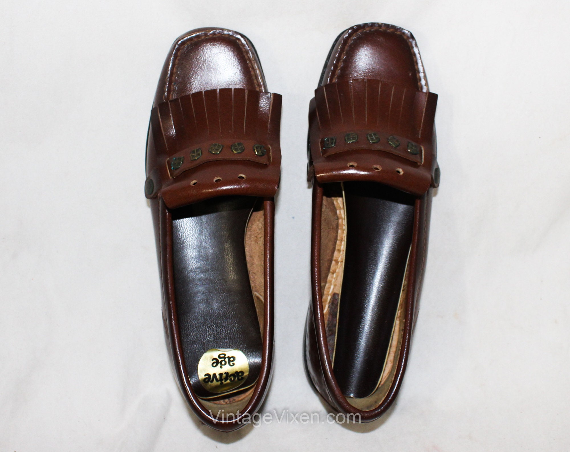 Talla 1 Zapato para Auténtico mocasín cuero marrón Etsy España