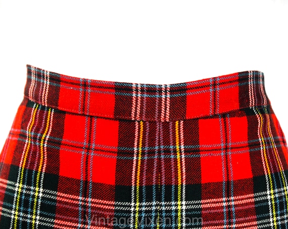 Size 8 Red Plaid Skirt - 1950s Scottish Tartan Wo… - image 2