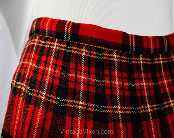 Size 8 1950s Tartan Plaid Suit - Red Forest Green… - image 7