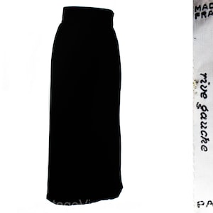 Size 10 Black Velvet Skirt - YSL Designer Formal Ankle Length - Winter Yves St Laurent Rive Gauche France - Medium - Waist 29 - Beautiful!