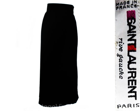 Size 10 Black Velvet Skirt - YSL Designer Formal … - image 1