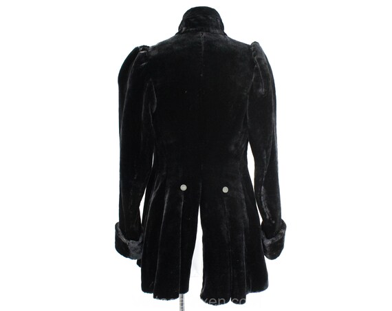 Size 8 Antique Faux Fur Coat - Black 1900s Edward… - image 7