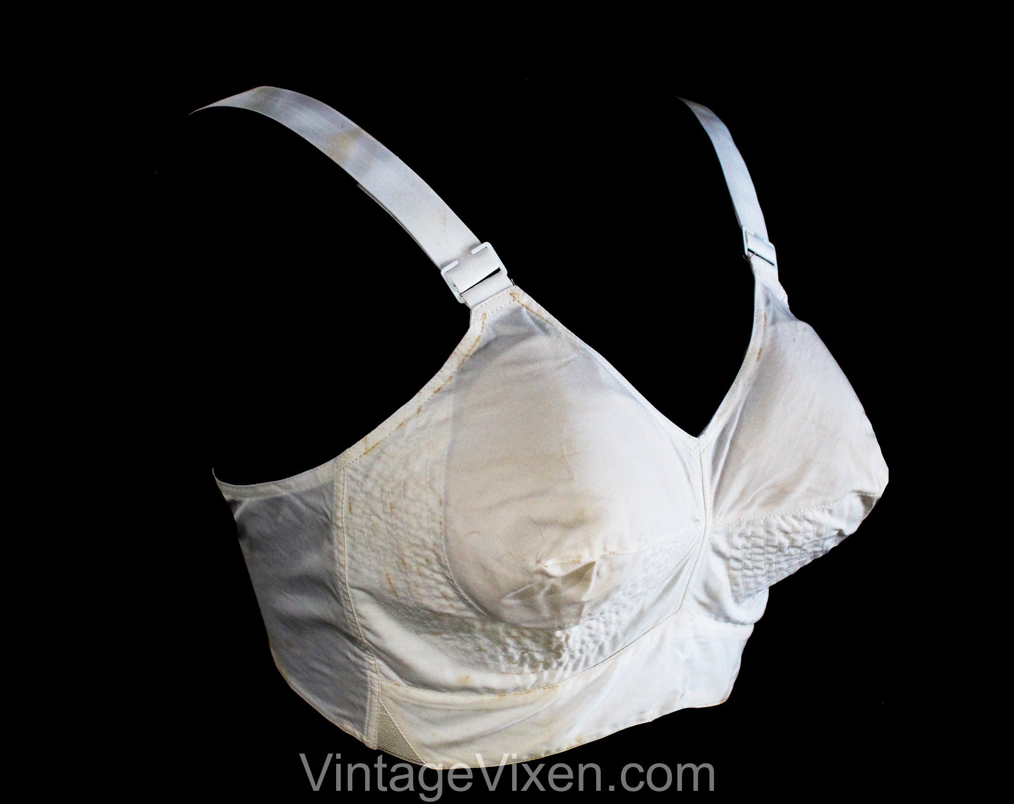 38D White 50s Bra Exquisite Form Summer Cotton Bustier Circular