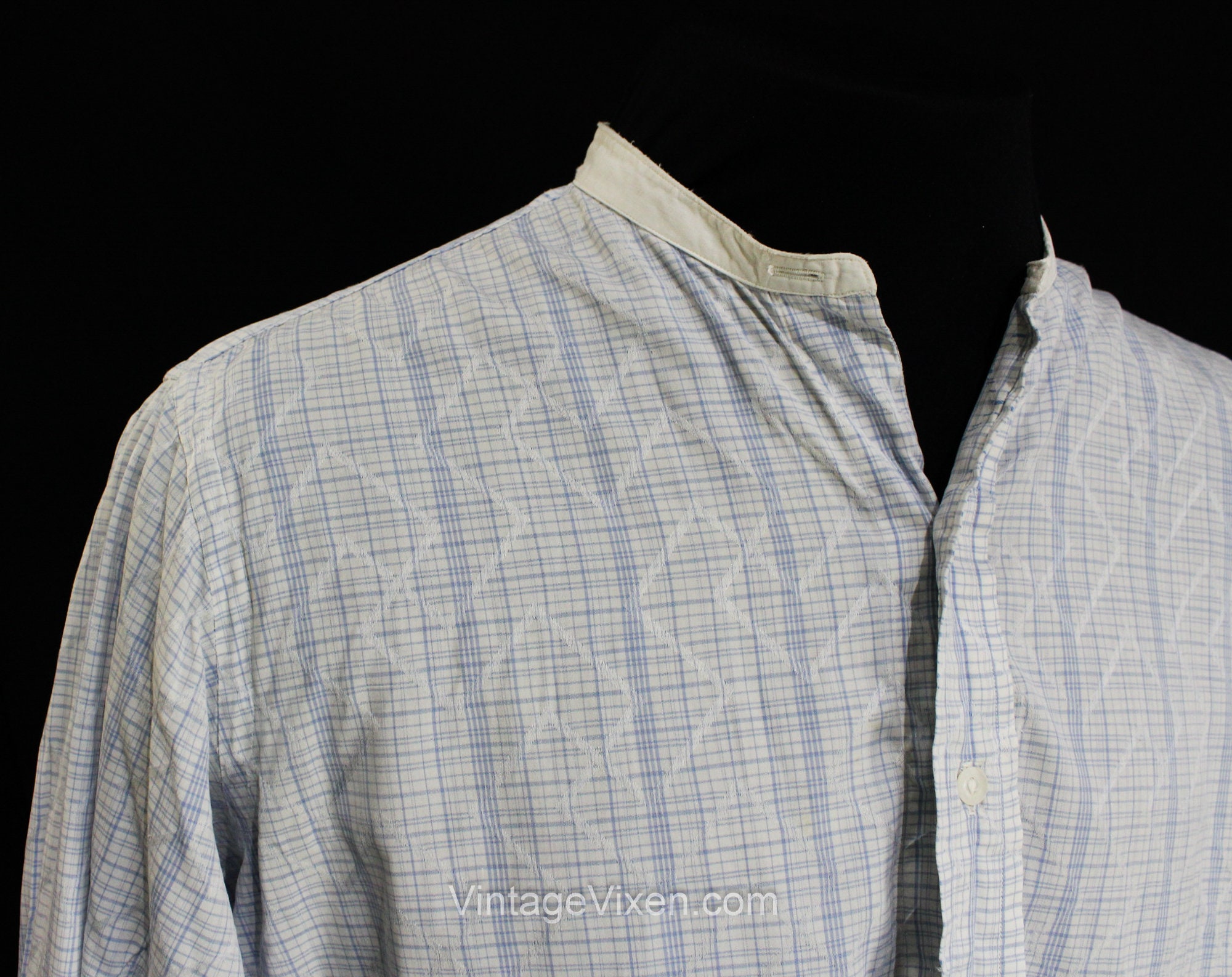 トップス 1920-1930s French cotton bosom shirt 1920-1930s French cotton bosom shirt