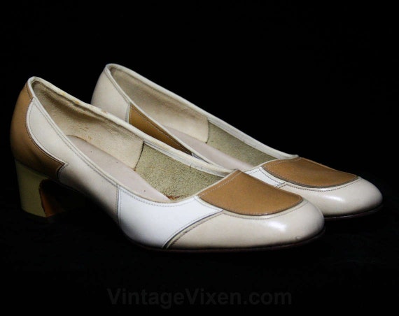 Size 6 1960s Shoes - Mod Patchwork Leather Pumps … - image 3