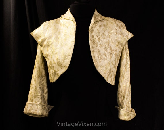 1950s Gold Lamé Jacket - Sexy 50s Metallic Glamou… - image 10