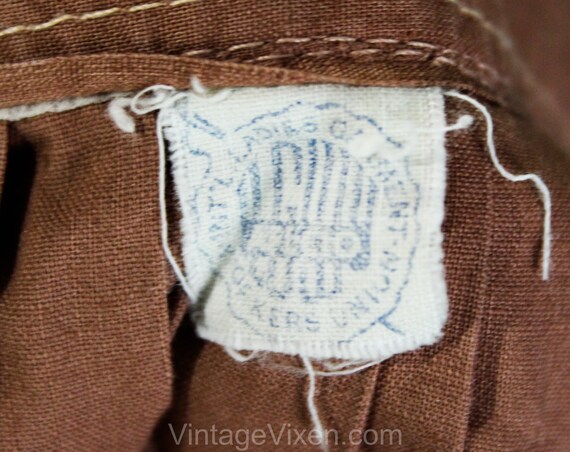 XXS 1940s Full Skirt - Size 2 Mocha Brown Pleated… - image 5