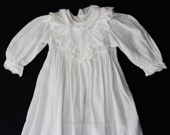 Antique Christening Gown - 1900s Victorian White … - image 2