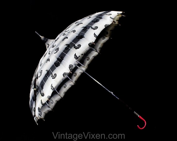 As Is 1950s Pagoda Umbrella - Picturesque 40s 50s