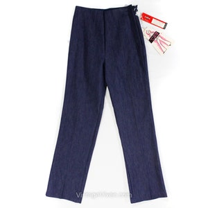 Size 0 Denim Jeans - XXS 1960s Classic Slim Pants - 60s Pin-Up Play Clothes Dark Blue Indigo Cotton - Pin Up Girl NWT Deadstock - Waist 24.5