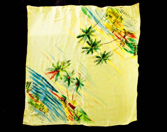 1940s Rayon Scarf - Jamaica British West Indies S… - image 10