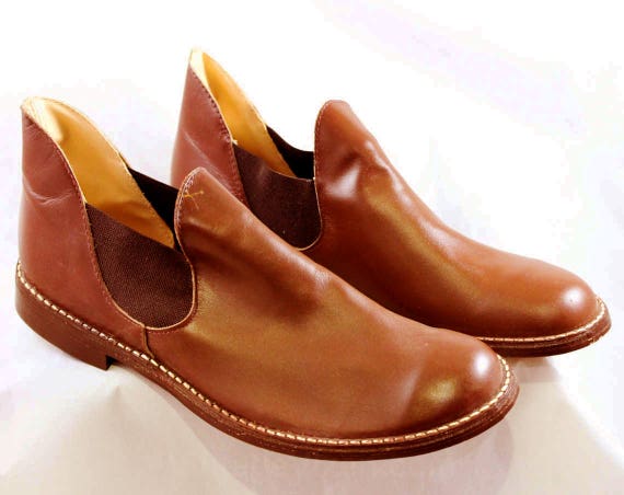 Size 9 Men's Shoes - 1950s Mens Chestnut Brown Lea