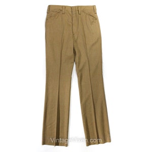 Men&#39;s Medium 60s Pants - Mod Late 1960s Toffee Brown Tailored Pant - Boot Cut Flare Leg Trouser - NWT Deadstock - Waist 32.5 Inseam 37 Tall