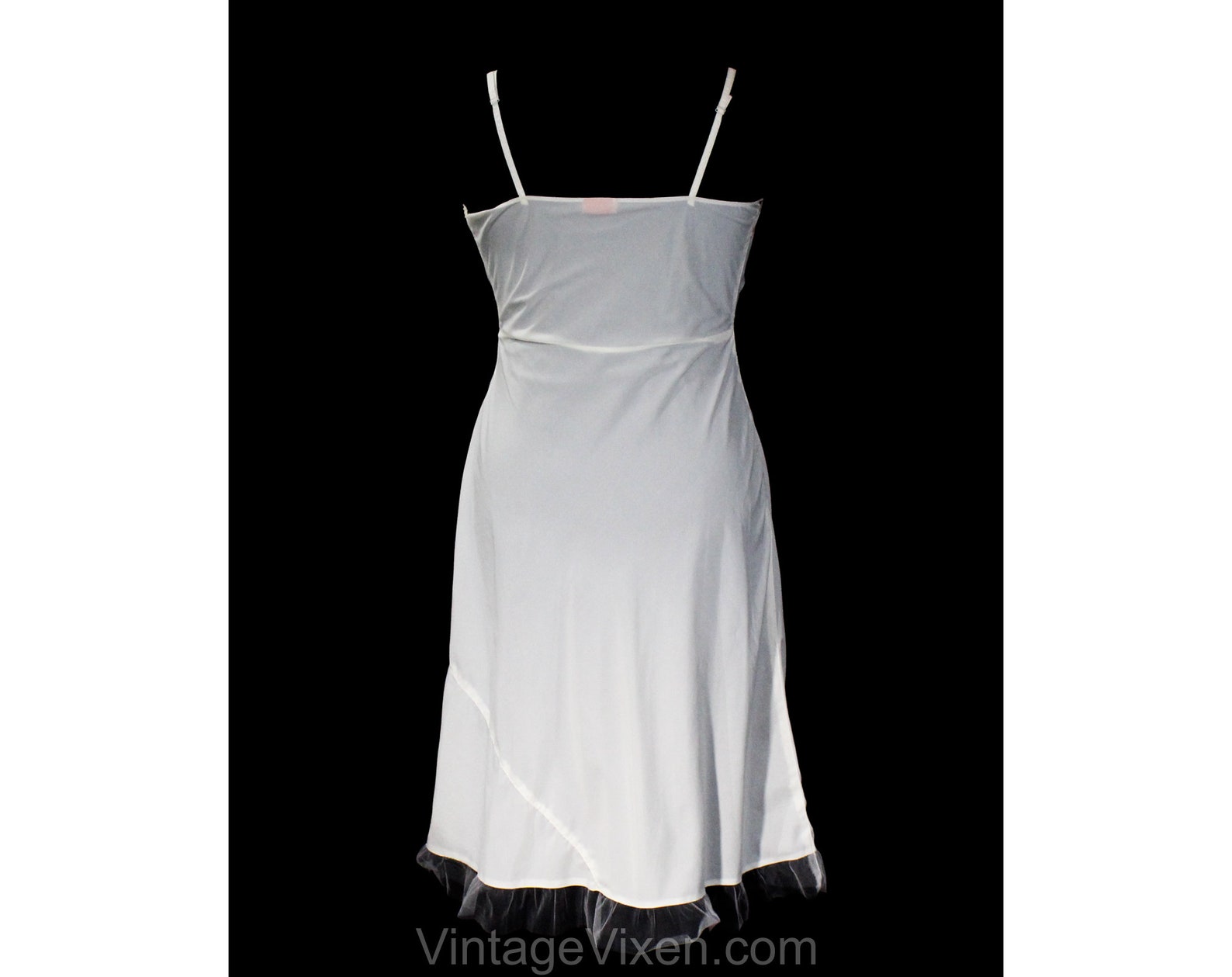 Large 50s White Full Slip Size 12 Sheer Bias Cut Lingerie Etsy