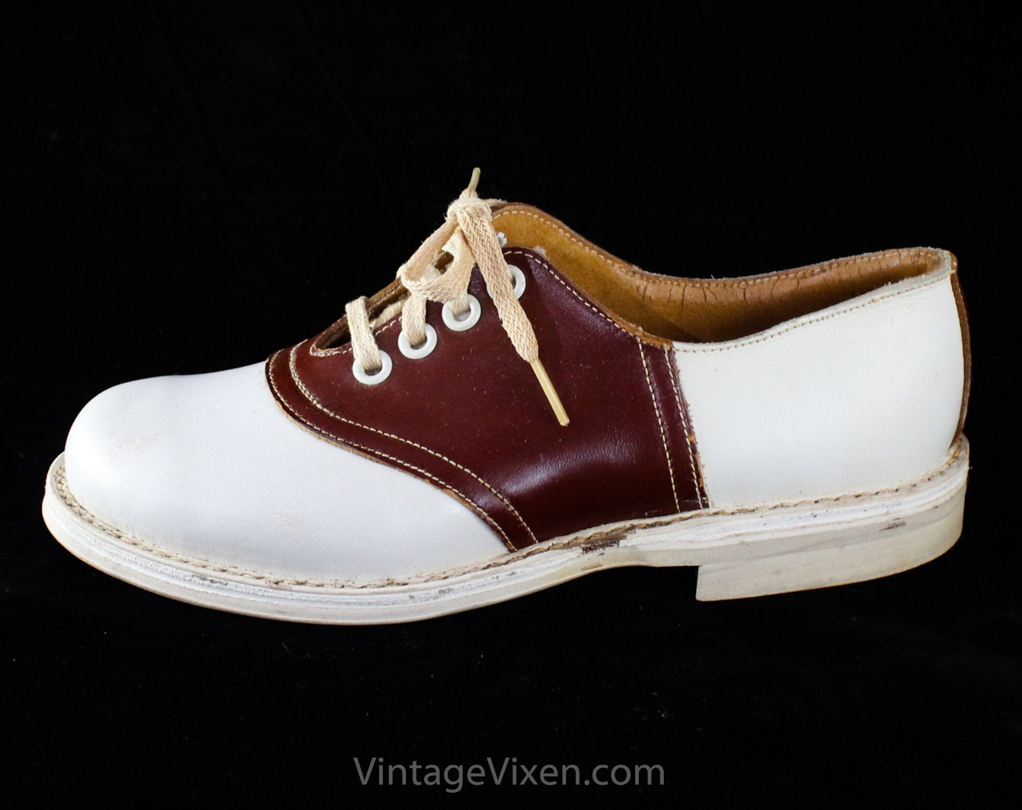 Brown and white saddle shoes Clearance