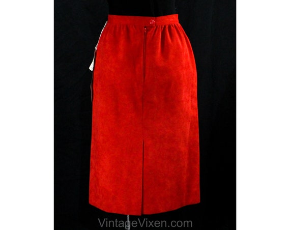 Lilli Ann Red Skirt - Small 1980s Tailored Faux S… - image 6