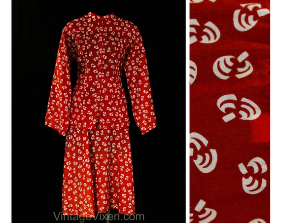 Size 6 Novelty Print Dress - Art Deco Style Silk T