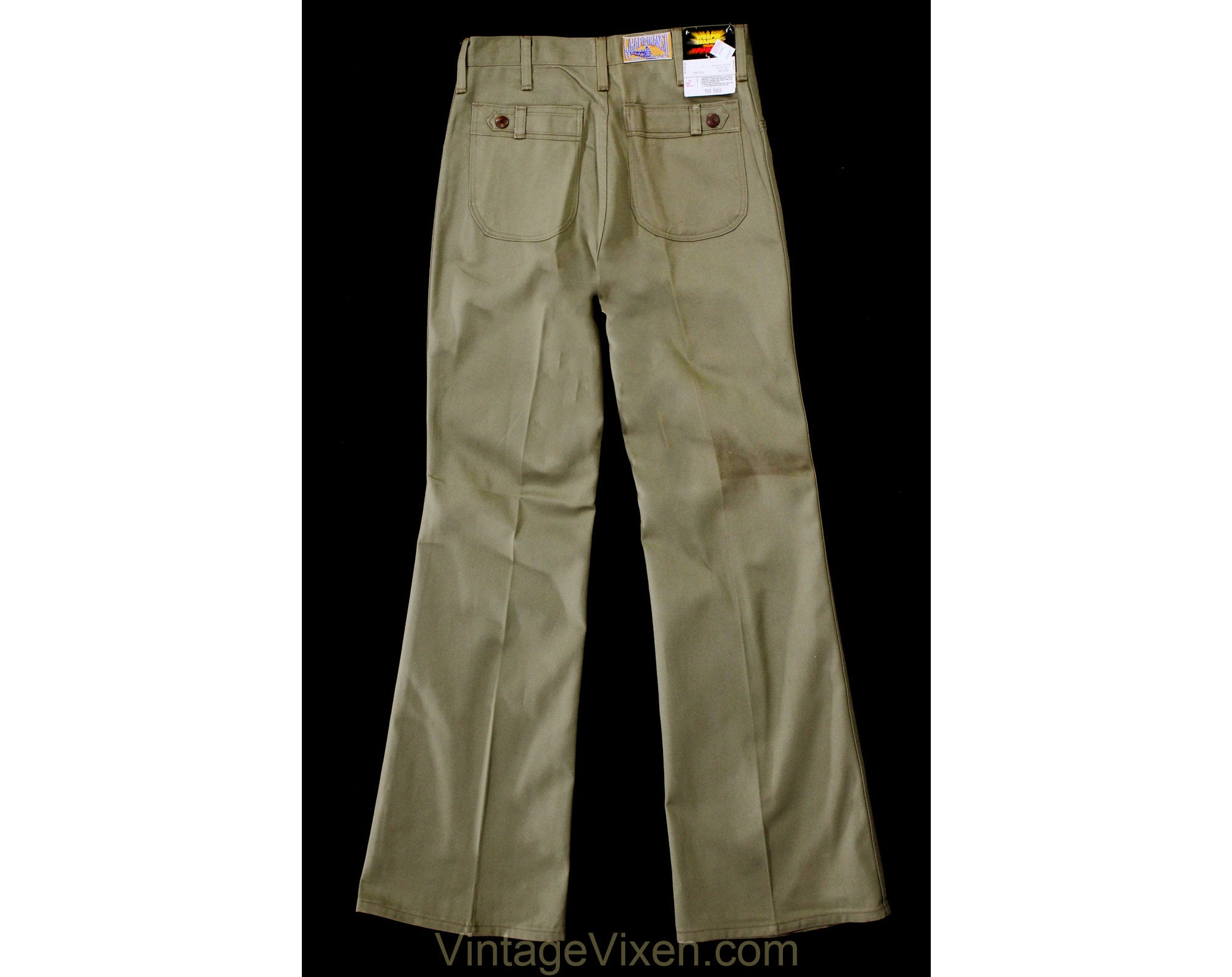 XS Mens 1970s Pant Khaki Tan Men's Pant 