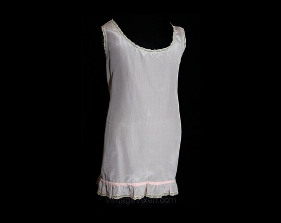 1920s Girls Slip - 20s 30s Pink Crepe Toddler Gir… - image 1