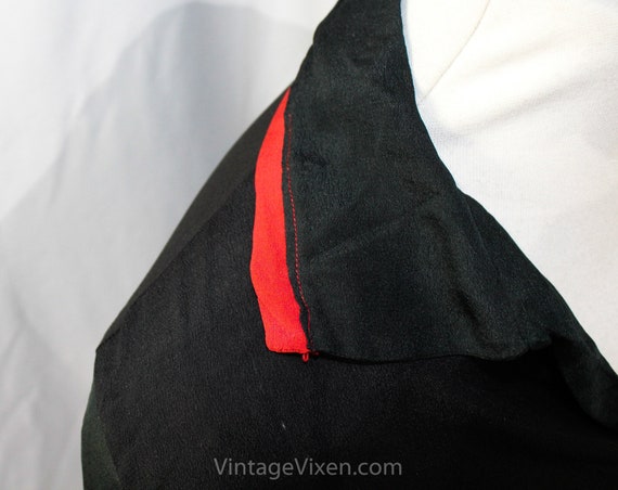 1910s Silk Blouse - As Is Small Size 4 Black Tita… - image 4
