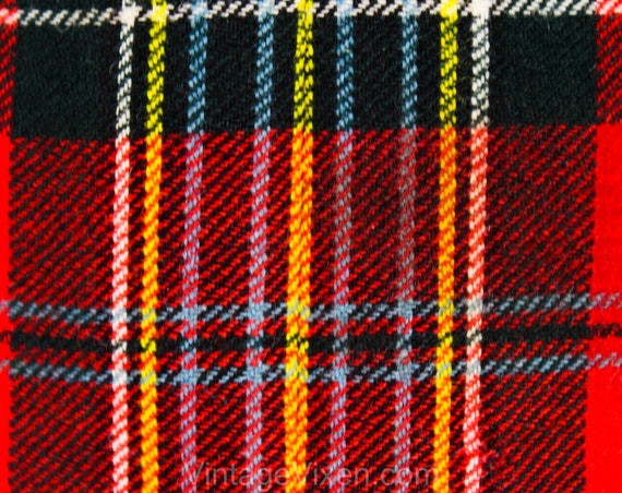 Size 8 Red Plaid Skirt - 1950s Scottish Tartan Wo… - image 5