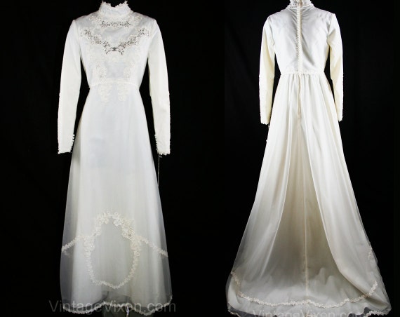 Taille 10 robe de mariée robe de mariage Vintage années 70 | Etsy