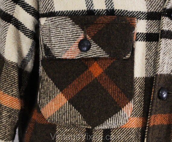 Men's 1960s Jacket - Brown Plaid Jacket - Working… - image 4