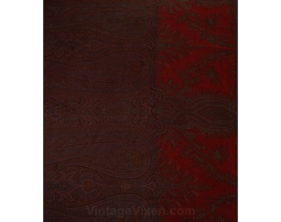 XL Victorian Paisley Shawl - Antique Wool Kashmir… - image 4