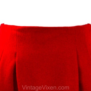 Size 6 Red Fitted Skirt 1980s Sexy Chic Wool Classic Fall Winter Career Clothes Pegged Waist 80s 90s Gorgeous Scarlet Hue Waist 25.5 image 2