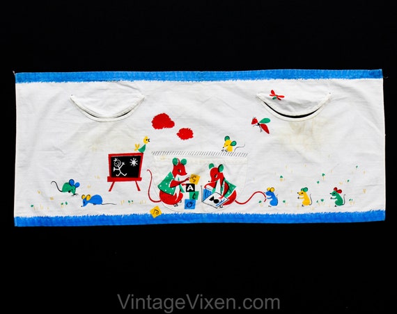 Child's 1950s Novelty Print Apron - Adorable Cat … - image 1