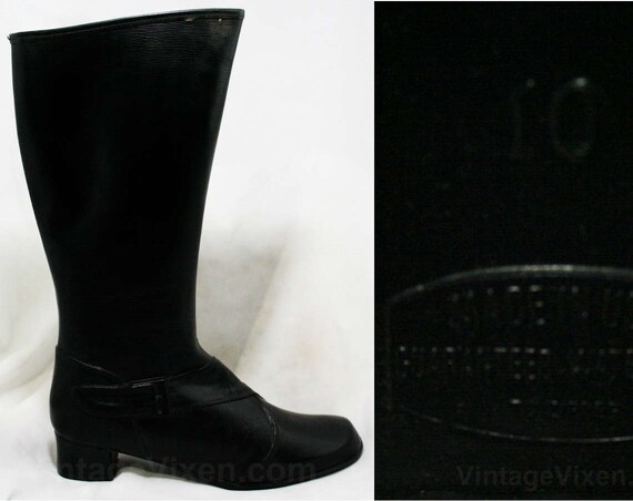 Size 6 Black Boots - Authentic Early 1960s Deadsto