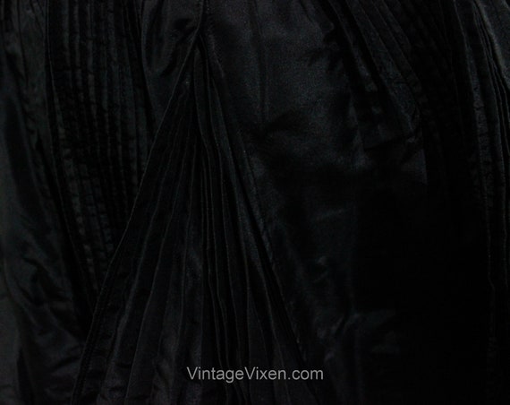 1890s Black Silk Skirt with Accordion Pleats & Ch… - image 7