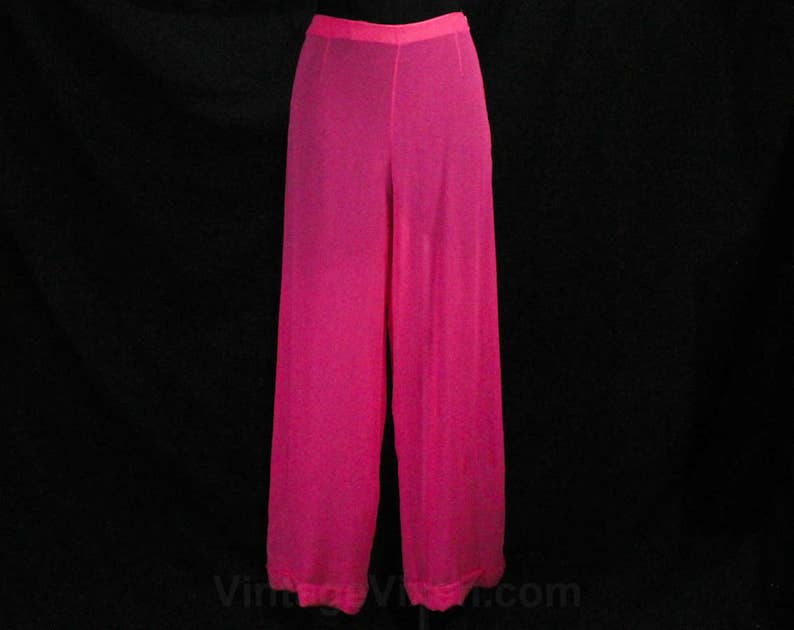 Pantaloni Pucci taglia 6 Crepe di seta rosa trasparente | Etsy Italia
