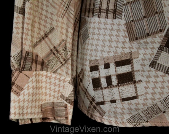 Size 12 Patchwork Print Shirt - 1970s Houndstooth… - image 7