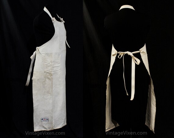 1930s Work Wear Apron - Natural Cotton Canvas by H.W. Carter 1930s Work Wear Apron - Natural Cotton Canvas by H.W. Carter