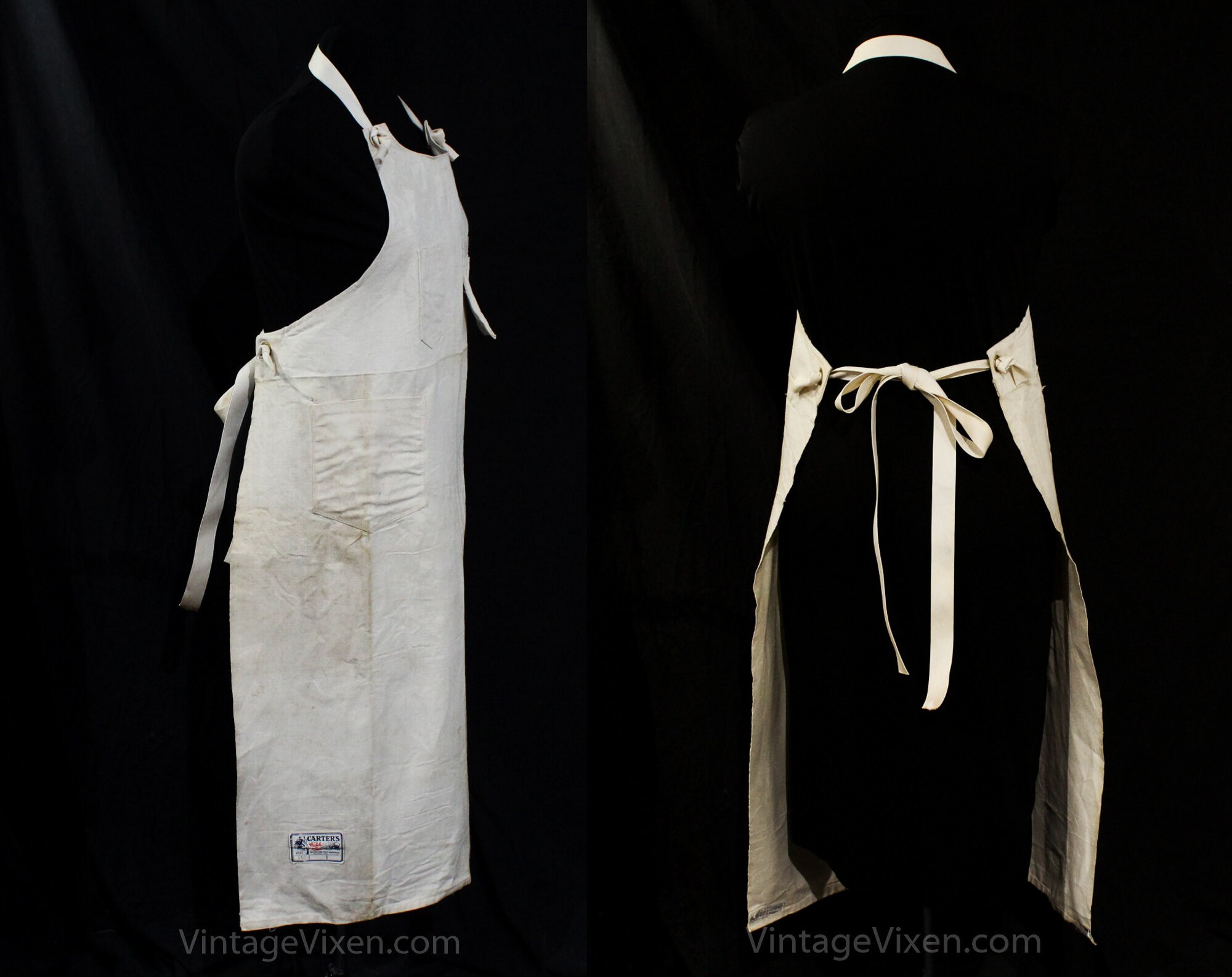 【2025年製 新品】 Apron Wear Work 1930s - Carter H.W. by Canvas Cotton Natural 小物