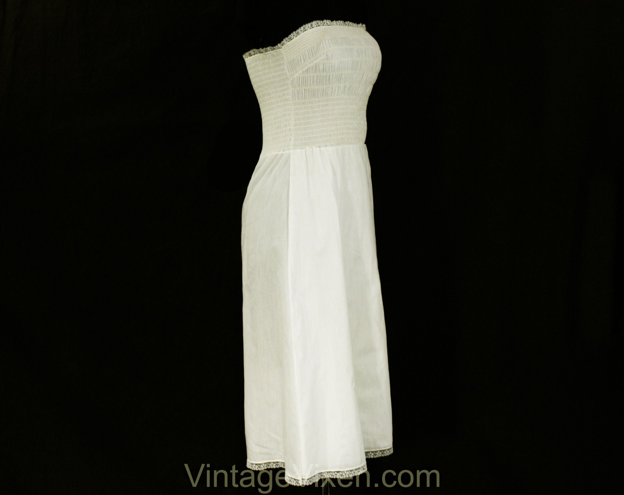 white strapless slip