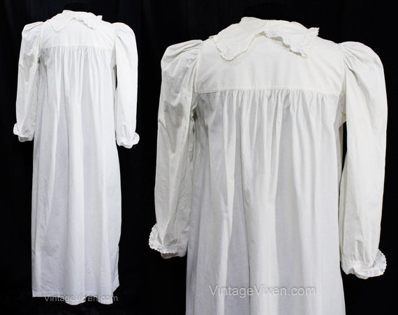 Ladies Victorian Nightgown - 1890s 1900s White Co… - image 10