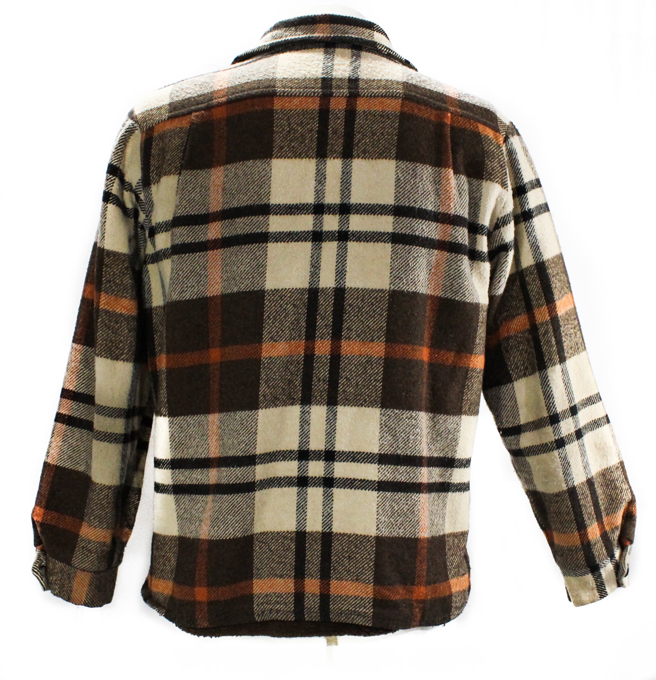 Men's 1960s Jacket - Brown Plaid Jacket - Working Man Lumberjack