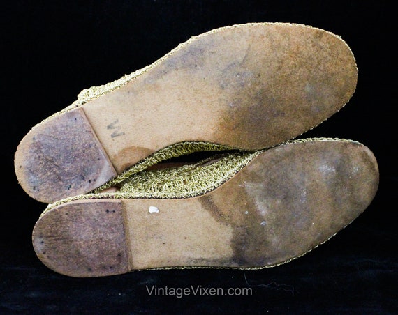 1950s Gold Shoes - Hollywood Style 40s 50s Metall… - image 10