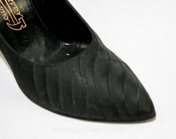 Size 6.5 Black Shoes - Gorgeous 1950s Stilettos -… - image 2