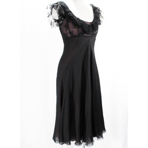 Size 4 Designer Cocktail Dress - 1950s Black & Pink Silk Chiffon Beauty by Lillie Rubin - Exceptional Quality and Design - Bust 33.5 -
