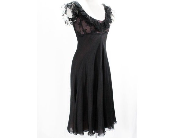 Size 4 Designer Cocktail Dress - 1950s Black & Pi… - image 1