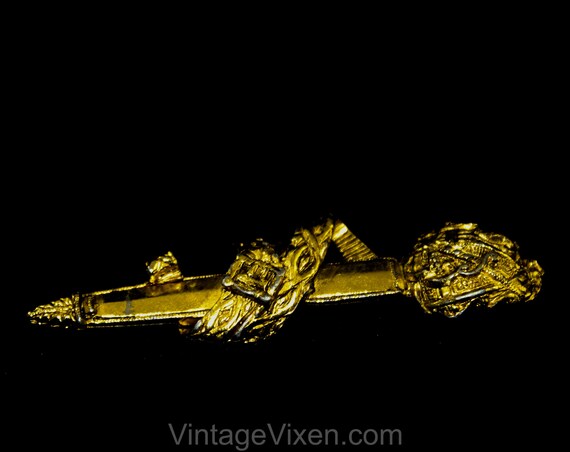 Medieval Style Sword Pin - Dramatic 1950s 60s Spe… - image 4