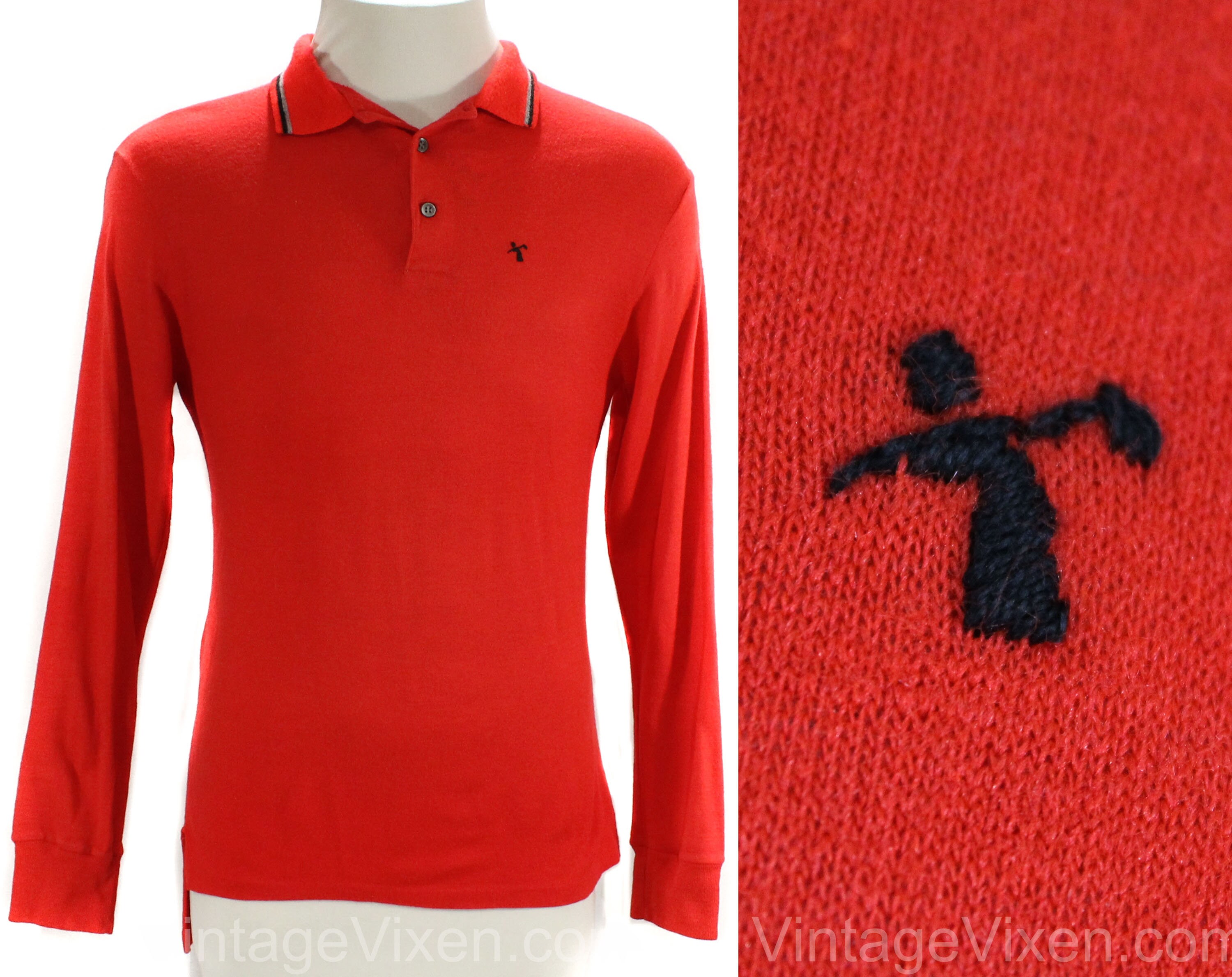 XS 1960s Golf Shirt PGA Golfing Label 