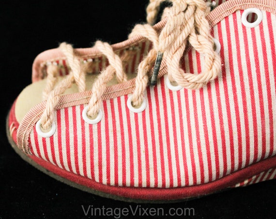 Girl's Size 13 Shoes - Summer 1940s Girls Red Str… - image 2