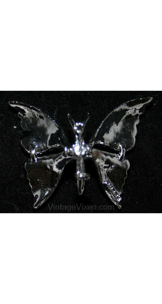 Ice Blue & Silver Butterfly 1950s Pin - Novelty I… - image 2