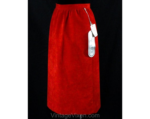 Lilli Ann Red Skirt - Small 1980s Tailored Faux S… - image 3