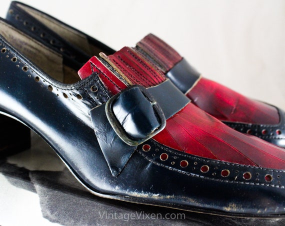 Size 7.5 Mod Loafer Shoes - Unworn 1960s Navy Blu… - image 2